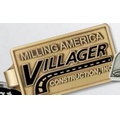 Stock Gold-Tone Rectangular Money Clip with Attached 7/8" Custom Emblem